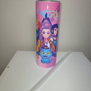 K-Pop Demon Hunters stainless steel tumbler with plastic straw,